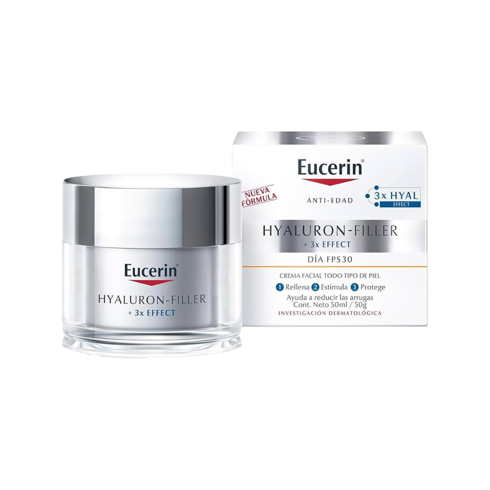 Eucerin Crema Día Hyaluron-Filler + 3X Effect, 50 ml.
